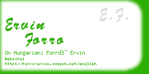 ervin forro business card